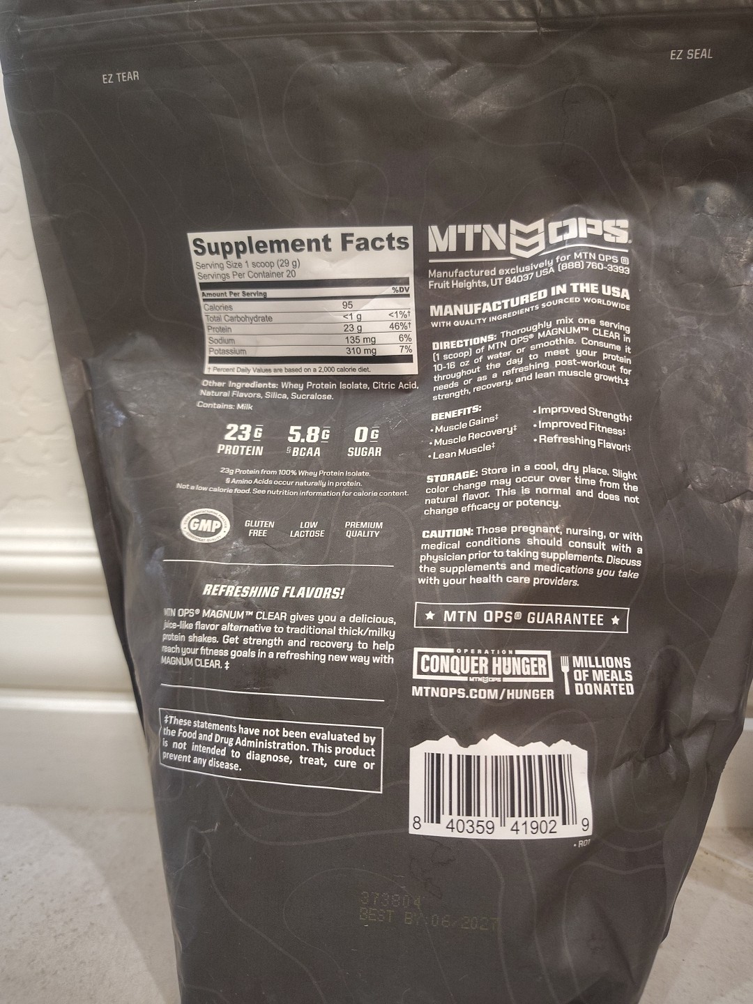 MTN OPS Magnum Clear Protein Powder 2-Pack Blue Raspberry Coconut EXP 06/2027