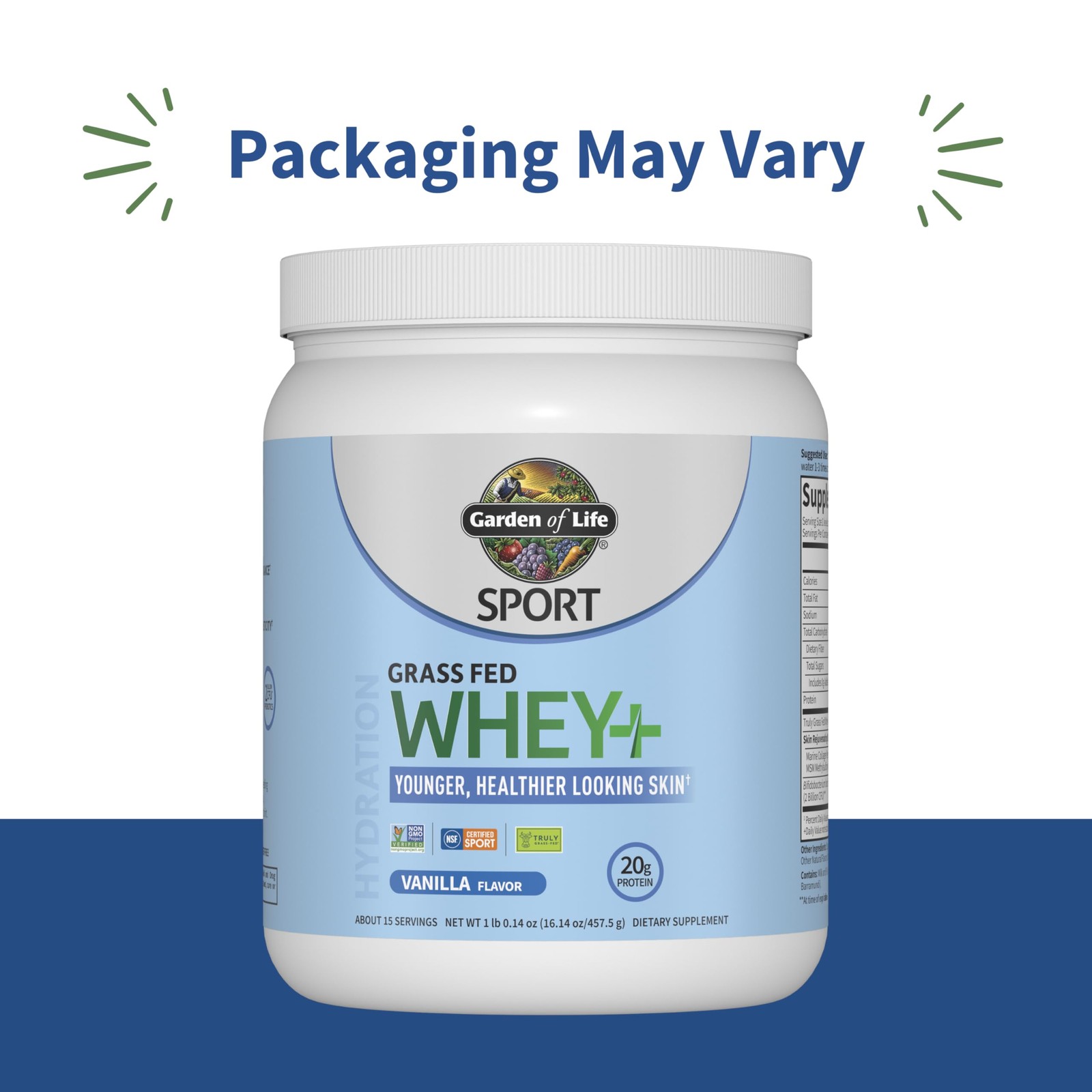 Garden Of Life Sport Whey Protein Powder Vanilla Flavor 20G Plus Marine