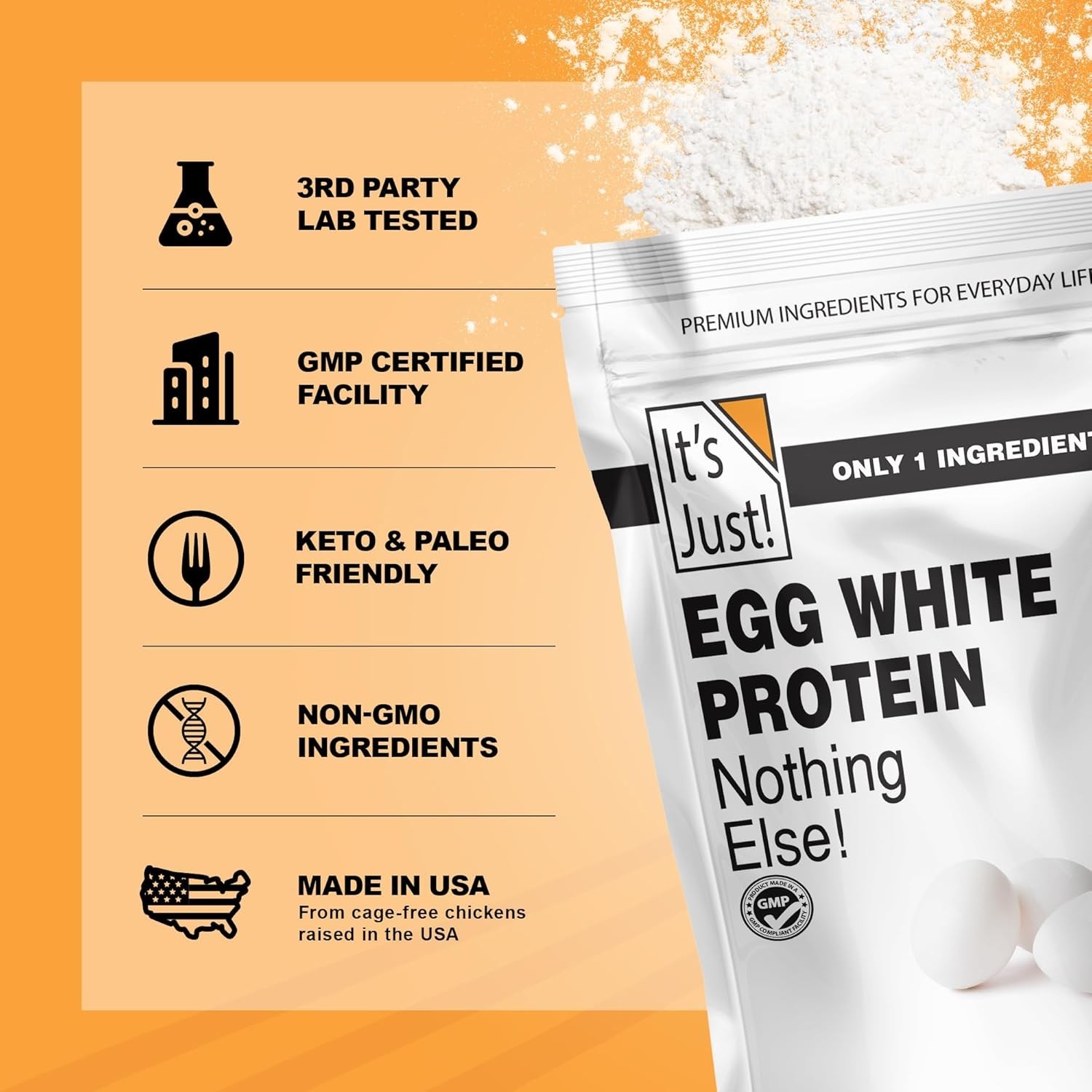 Keto-Friendly Egg White Protein Powder, 8oz – Unflavored Versatility for Health