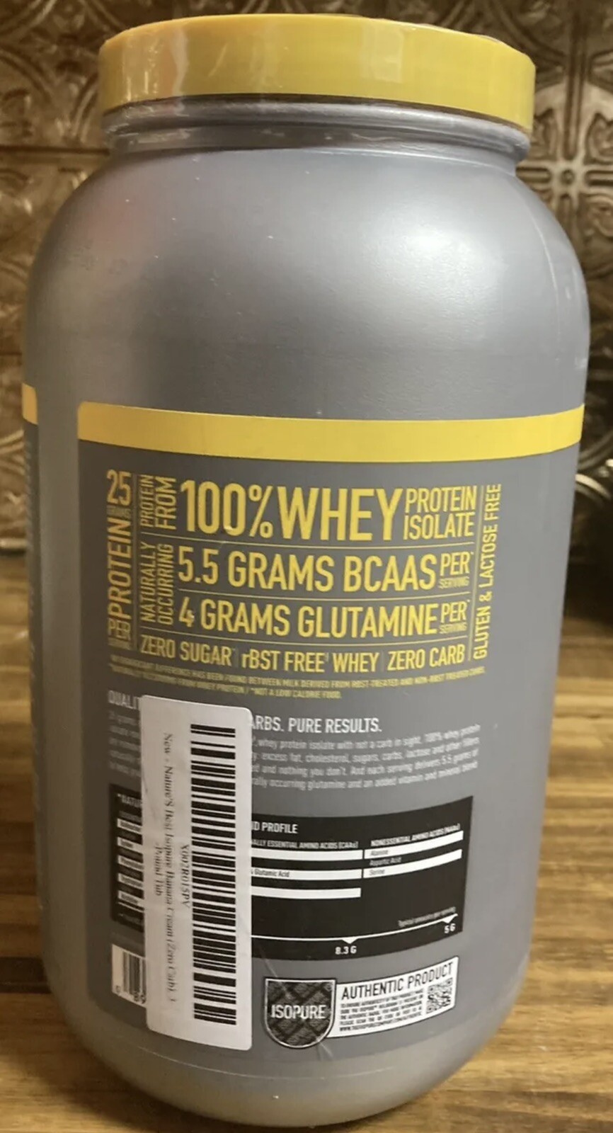 Isopure Banana Cream Zero Carb Protein Powder 3 lb (1.36 kg) 44 Servings