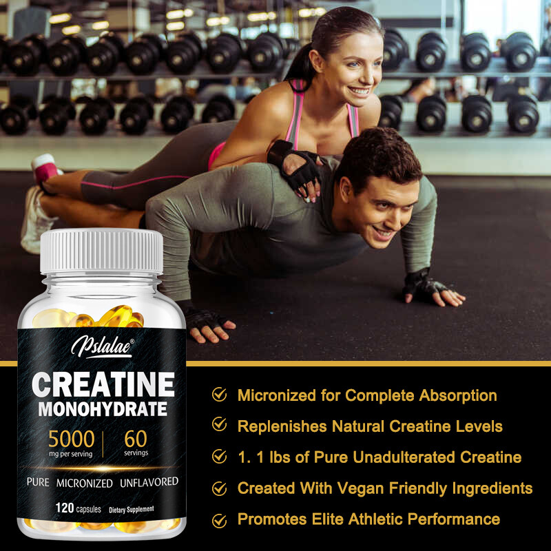 Creatine Monohydrate 5000mg- Energy&Endurance,Muscle Health,Testosterone Booster
