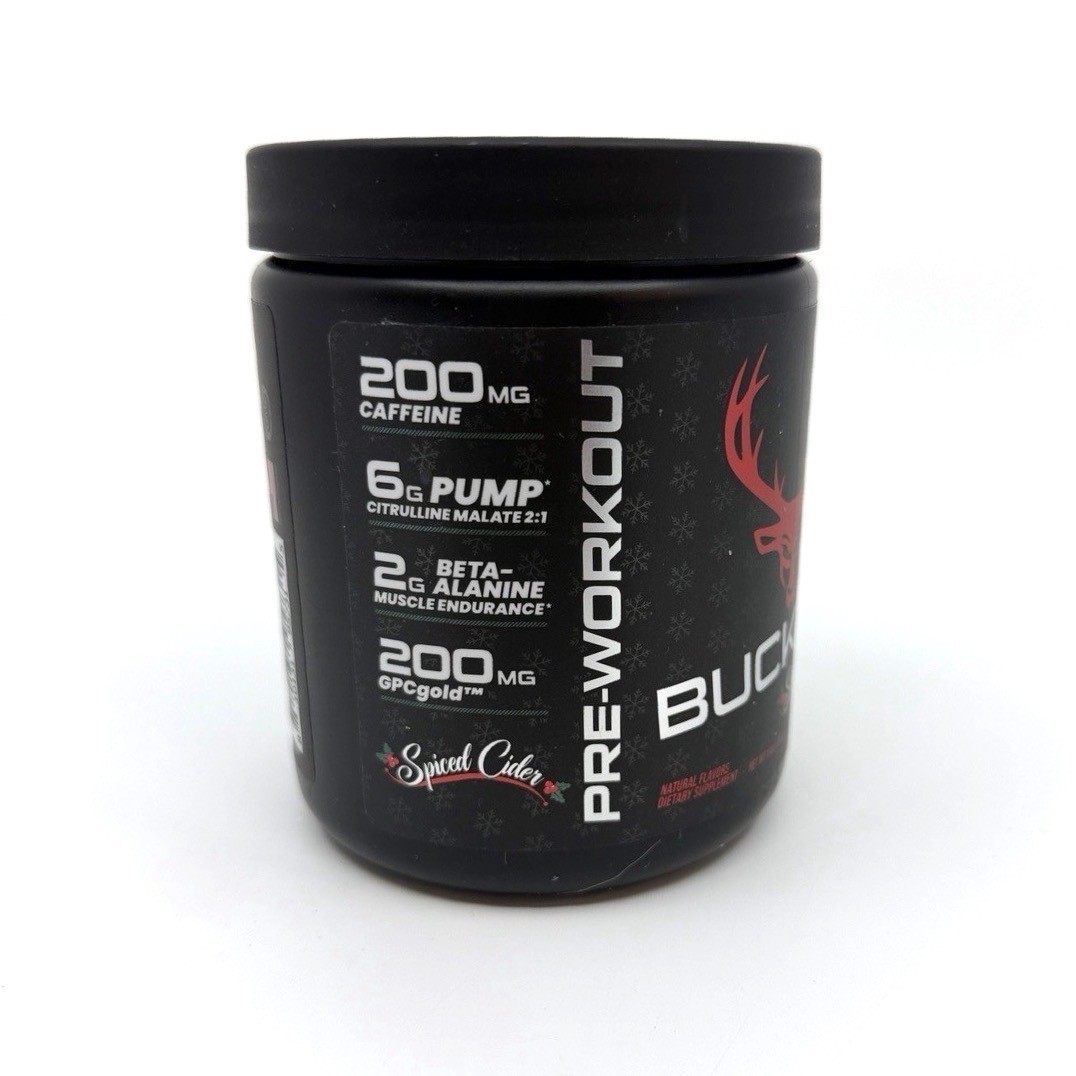 Bucked Up Pre-Workout Powder 200mg Caffeine Blood Raz 25 Servings EXP 04/27