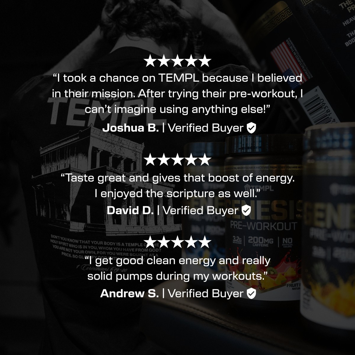 TEMPL Genesis Pre-Workout Mango Pineapple 25 Servings No Artificial Colors