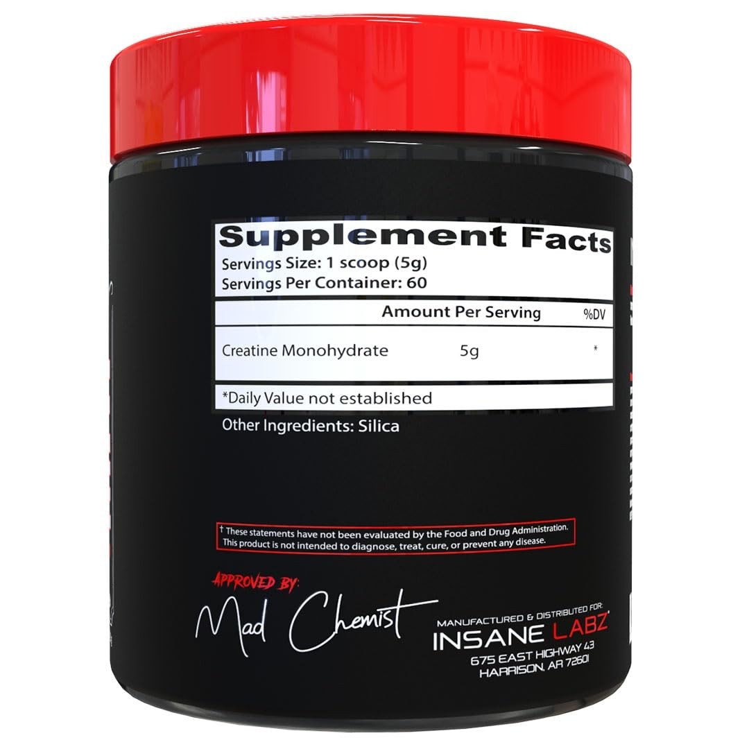 Creatine Monohydrate Unflavored Powder – Boost Strength, Size & Power, 5g/Servin