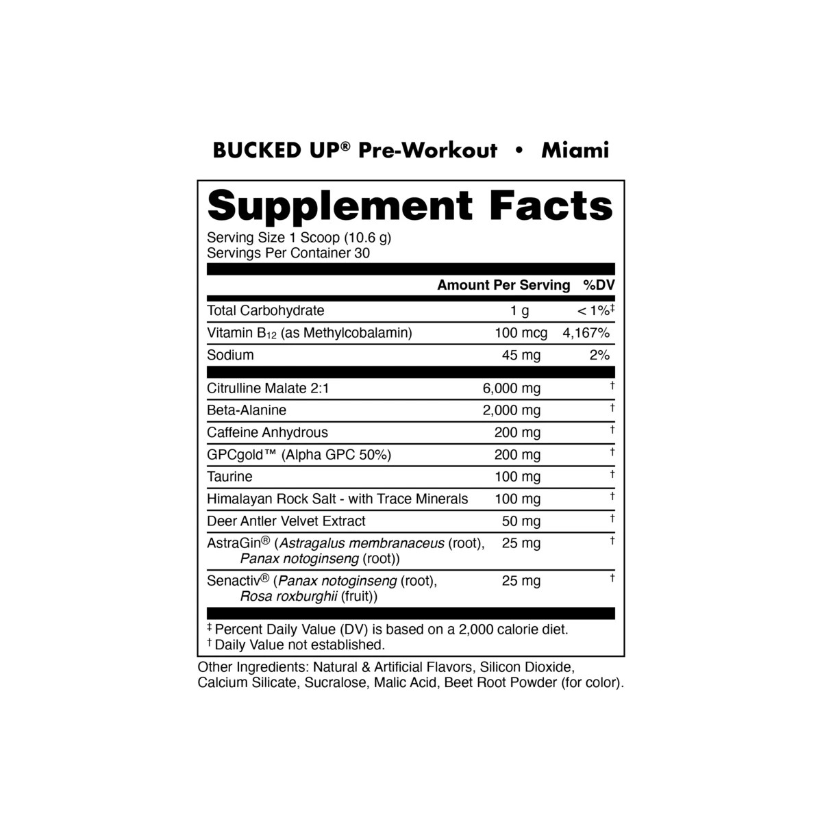 Bucked Up Mother Bucker Pre-Workout Miami – Strawberry, Mango, Pineapple 13.8 oz