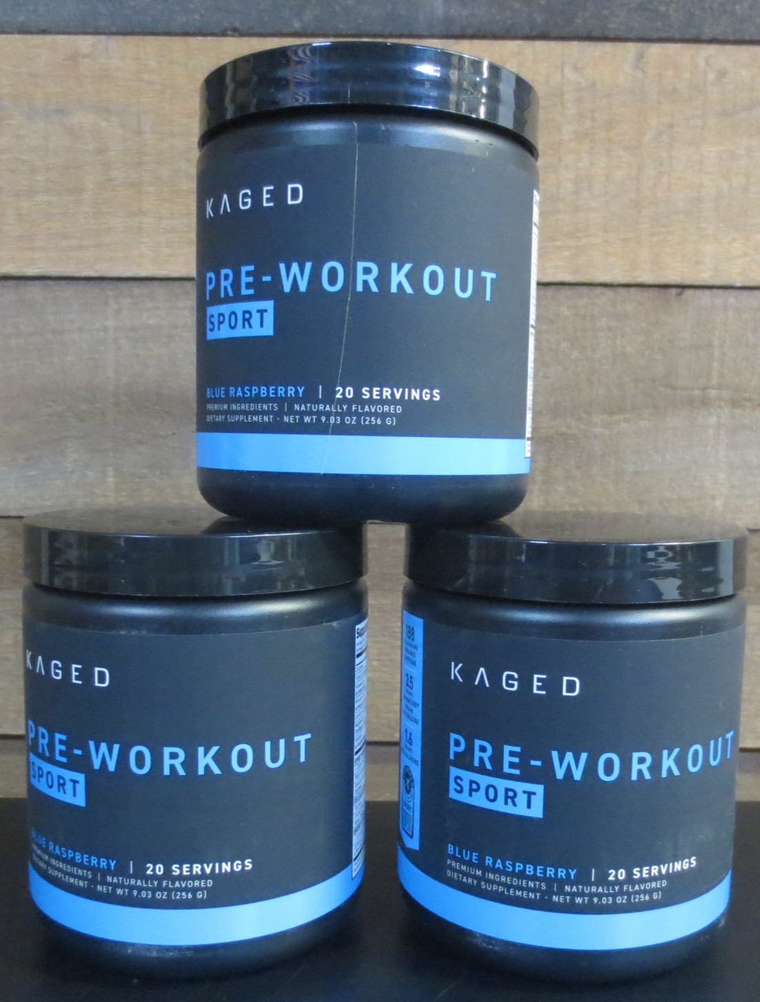 Kaged Sport Pre Workout Powder for Men & Women, Blue Razz 3 pack