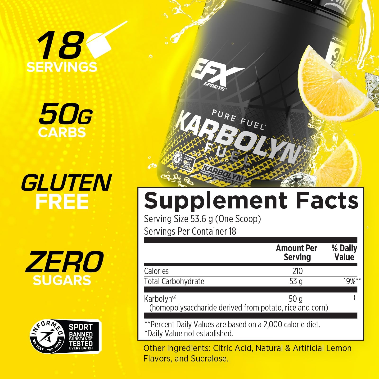 EFX Sports Karbolyn Fuel | FastAbsorbing Carbohydrate Powder | Carb Load, Sus…