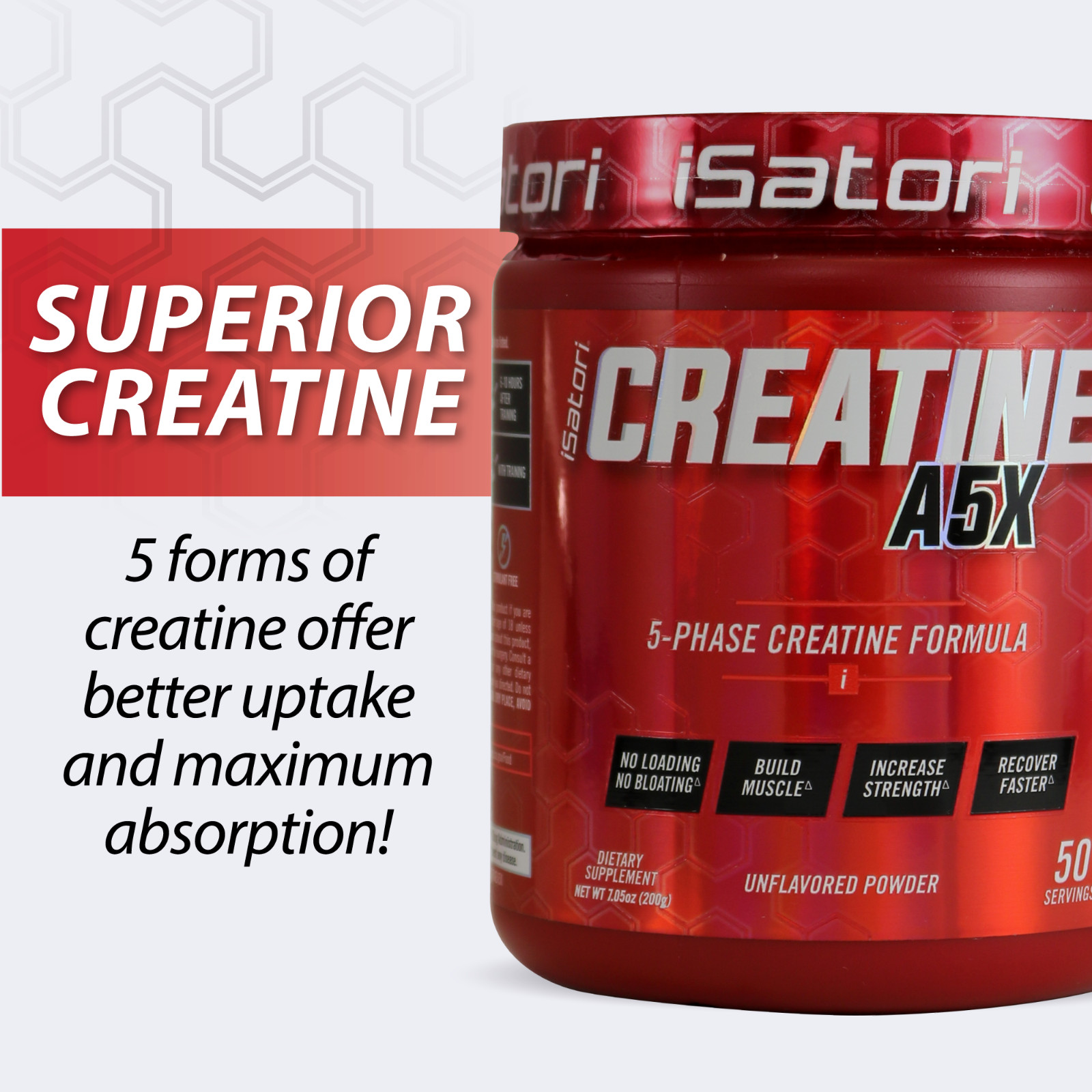 CREATINE A5X Muscle-Strength-Performance-Recovery – Unflavored (50 Servings)