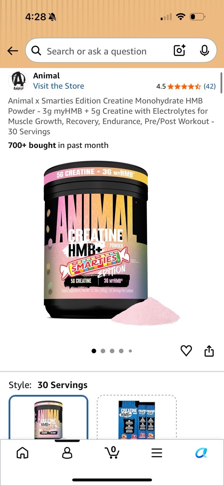 Animal x Smarties Edition Creatine Monohydrate HMB Powder 3g myHMB + 5g Creatine