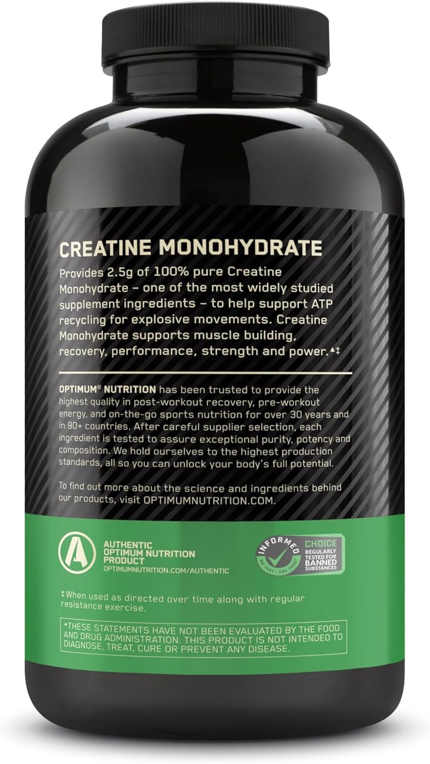 Optimum Nutrition Micronized Creatine Monohydrate Capsules 200 Caps Exp 05/2028