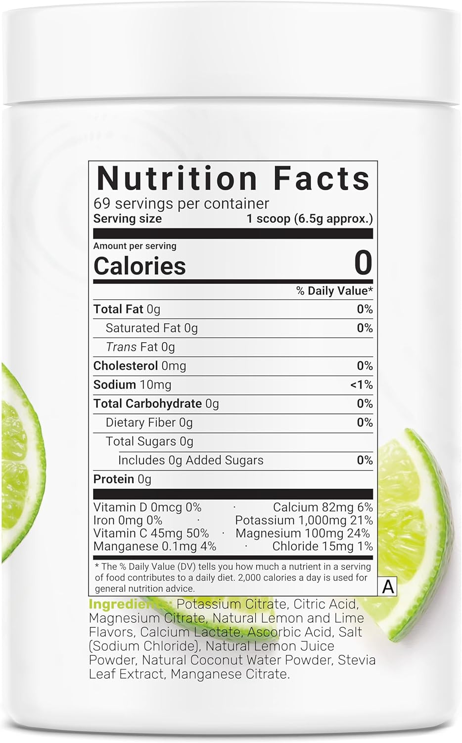 Electrolytes Powder, 1Lb (69 Servings) – No Sugar, Lemon Lime – Hydration Supple