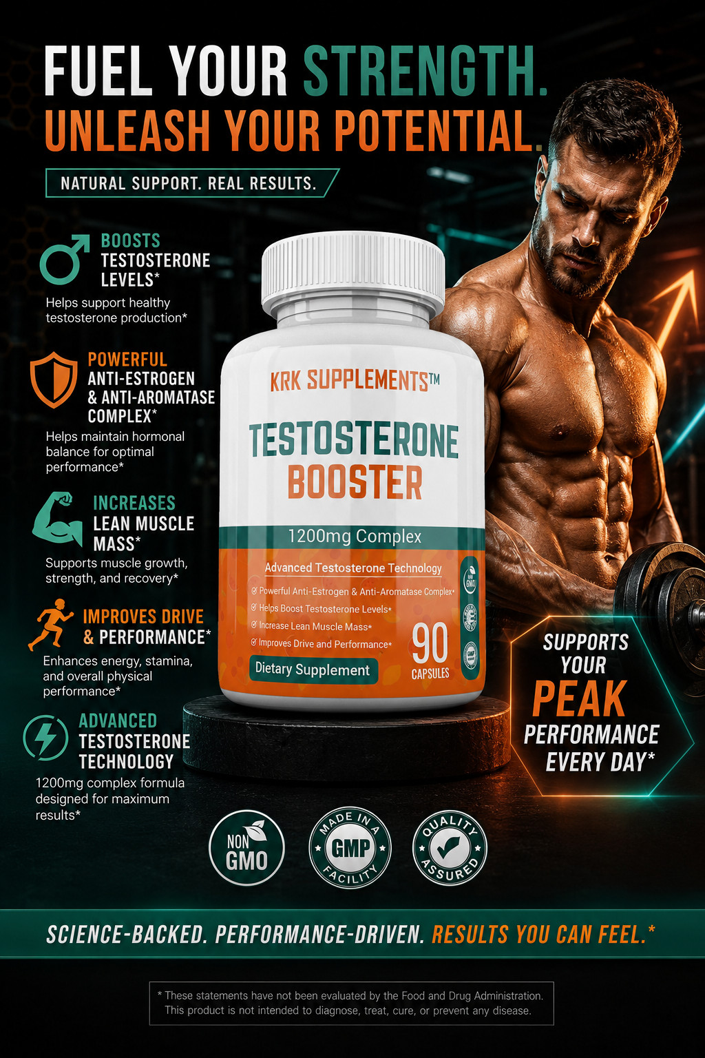 1 Testosterone Booster Tribulus Terrestris Chrysin Low Test Boost Natural