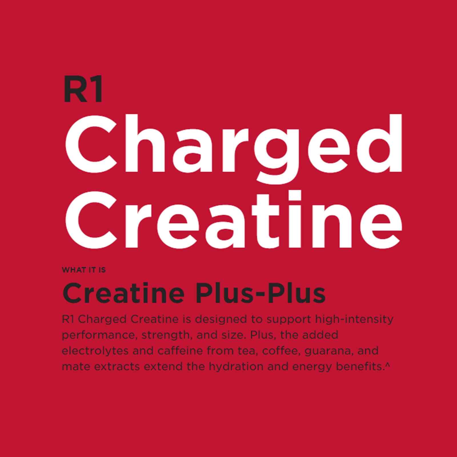 RULE 1 Charged Creatine 30 serv Blue Razz Lemonade Energized Creatine 270g