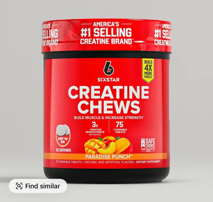 Six Star Creatine Chews Paradise Punch | 3g Pure Creatine Monohydrate per…