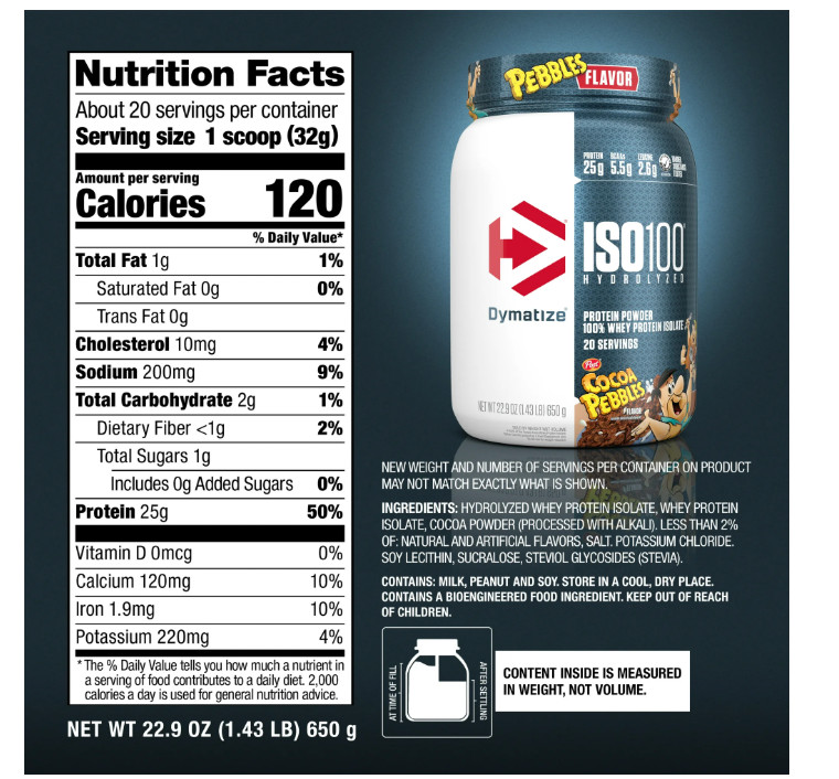 Dymatize ISO100 Hydrolyzed Whey Cocoa Pebbles 20 Servings