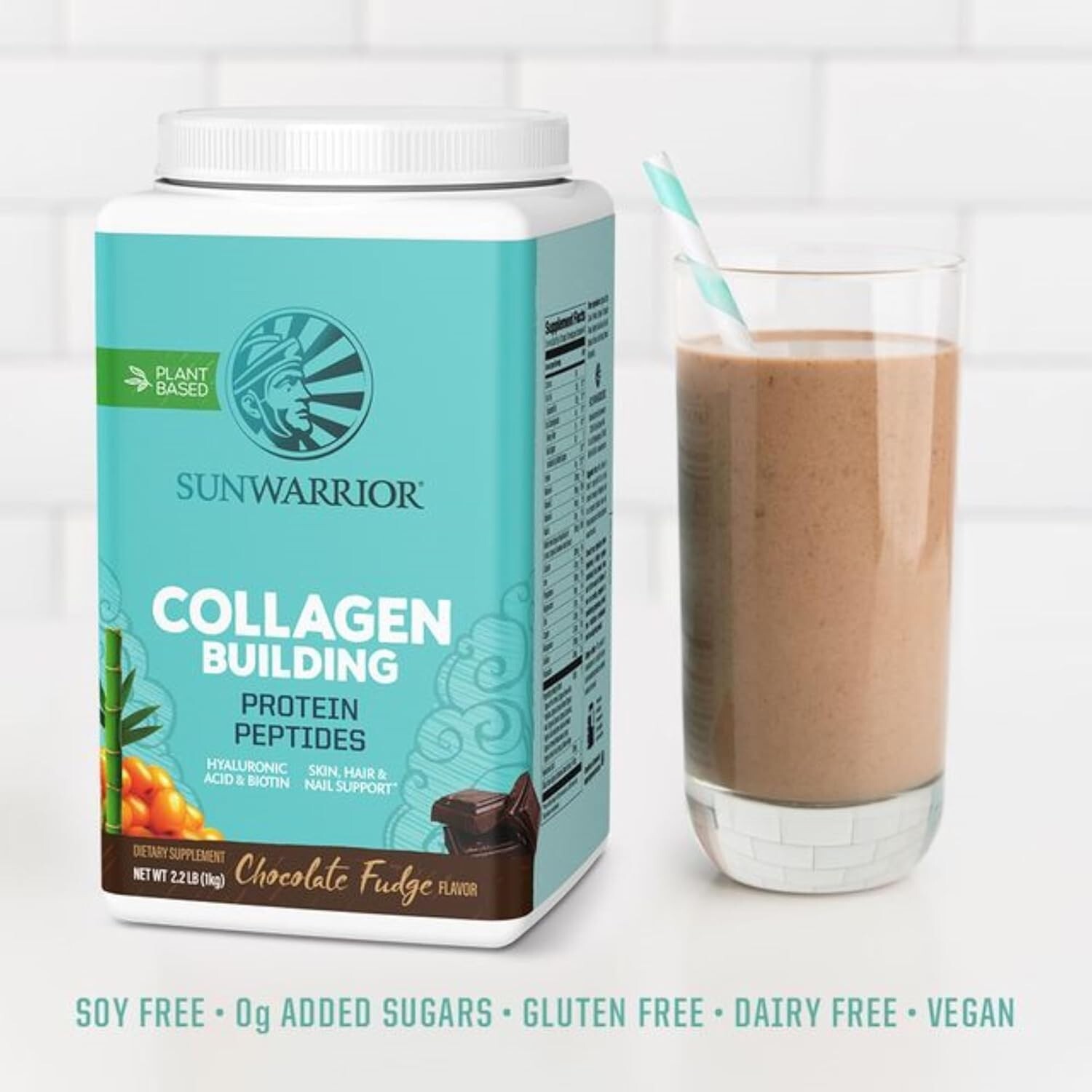 Sunwarrior Vegan Collagen Protein Powder Plant-Based Hyaluronic Acid, 2.2 lb