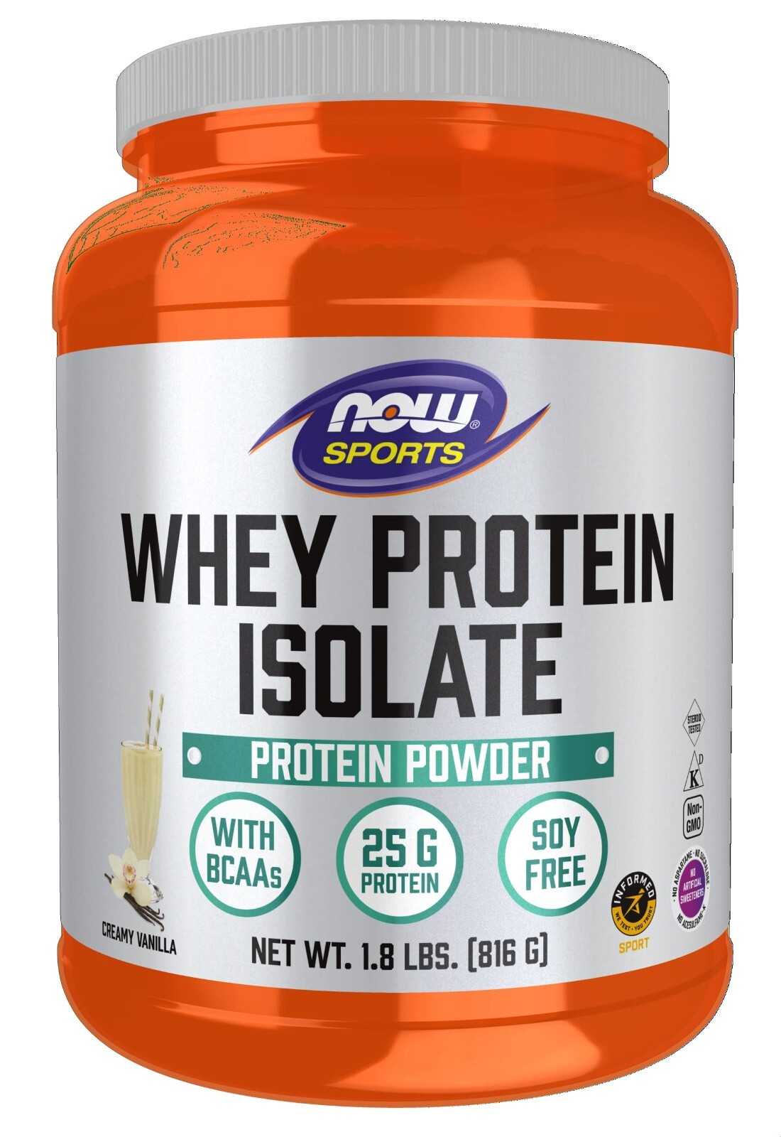 NOW Sports Whey 25g Protein Isolate 1.8lbs (Creamy Vanilla)