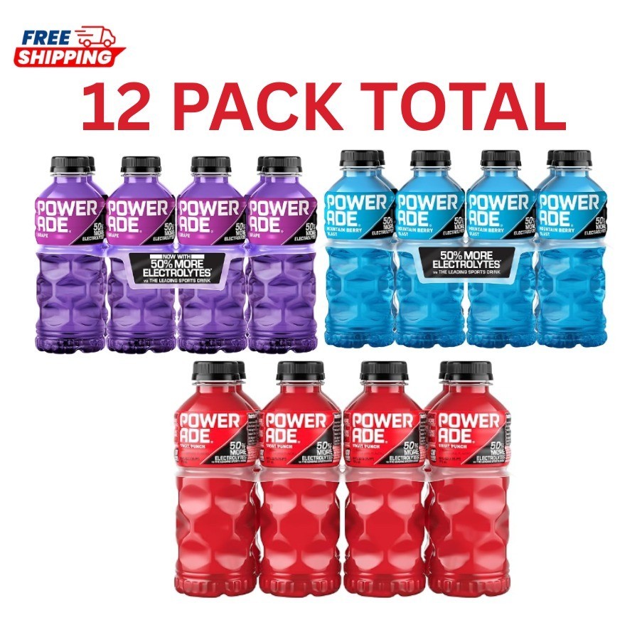 POWERADE Sports Drink Variety Pack, 20 fl. oz. Bottles, 12 Pack, Electrolytes