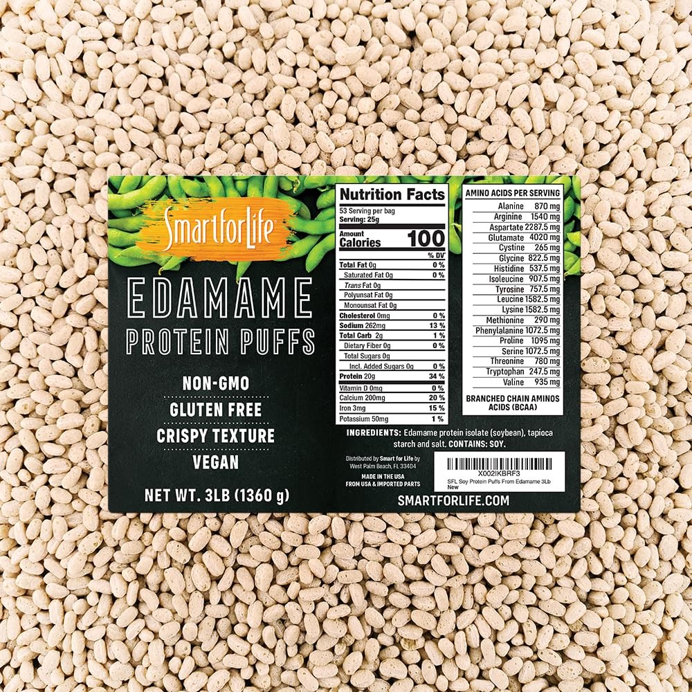 – Edamame Protein Puffs – High Zero Sugar Soy Protein Isolate Puffs 3LB – 20 …