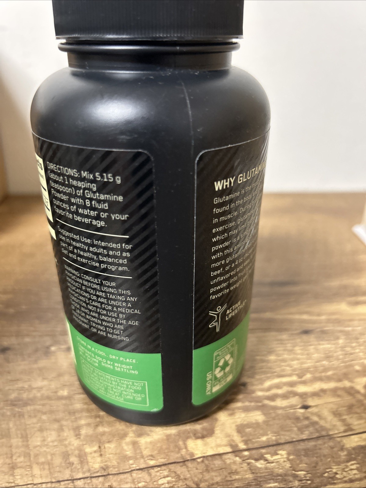 Optimum Nutrition Glutamine Powder Unflavored 10.58 oz 300 g Exp 05 12 2028