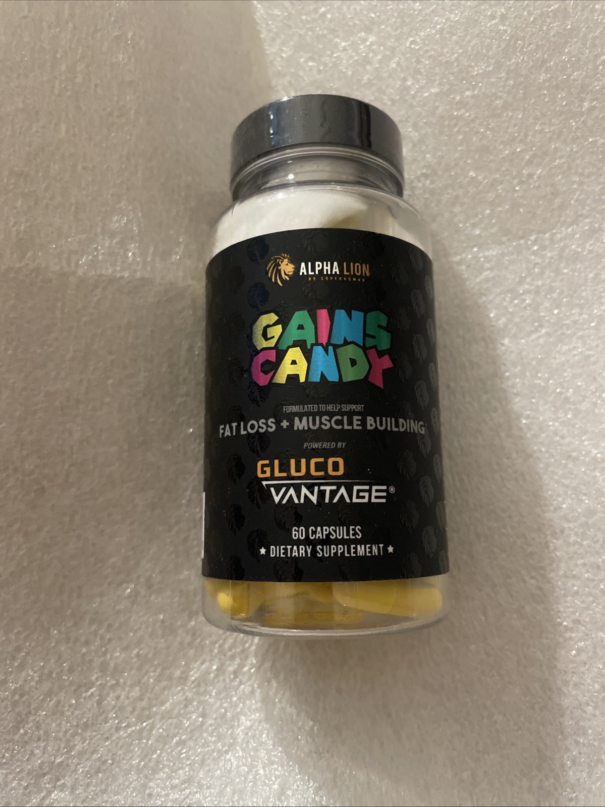 Alpha Lion Gains Candy, Fat Loss & Muscle Building, 60 Capsules Exp 08/2026