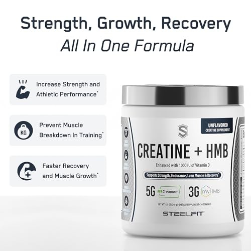 Creatine HMB Powder Monohydrate Muscle Growth 30 Servings