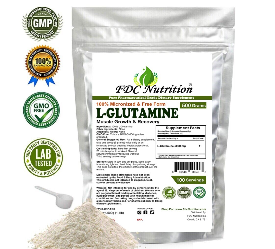 L-GLUTAMINE POWDER 1.1lb (500g) KOSHER PHARMACEUTICAL GRADE