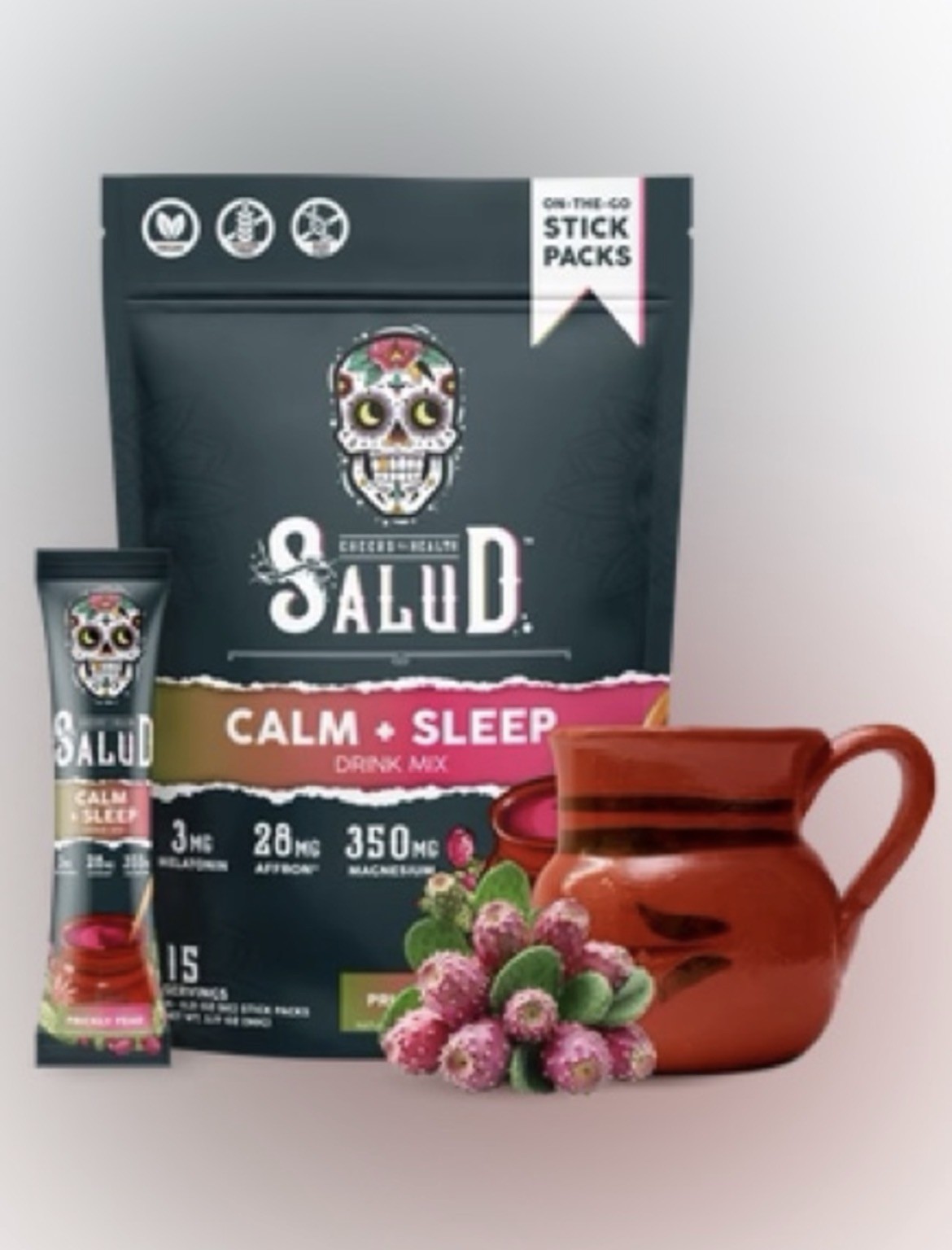 Salud Hydration Calm & Sleep Electrolyte Drink Mix Prickly Pear 14 servings
