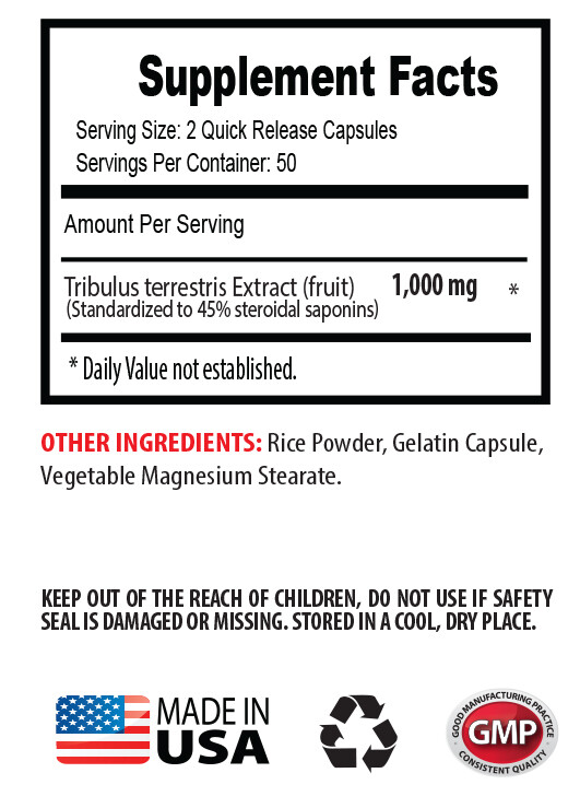 natural testo booster – TRIBULUS TERRESTRIS 45% – mens pills 3B
