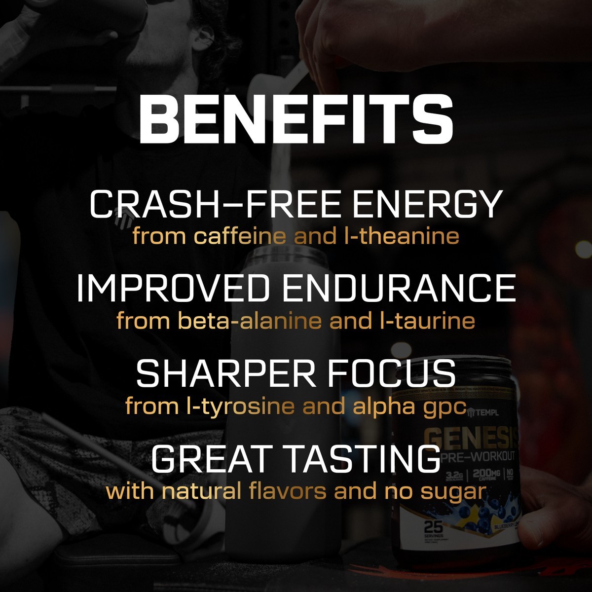 TEMPL Genesis Pre-Workout Mango Pineapple 25 Servings No Artificial Colors