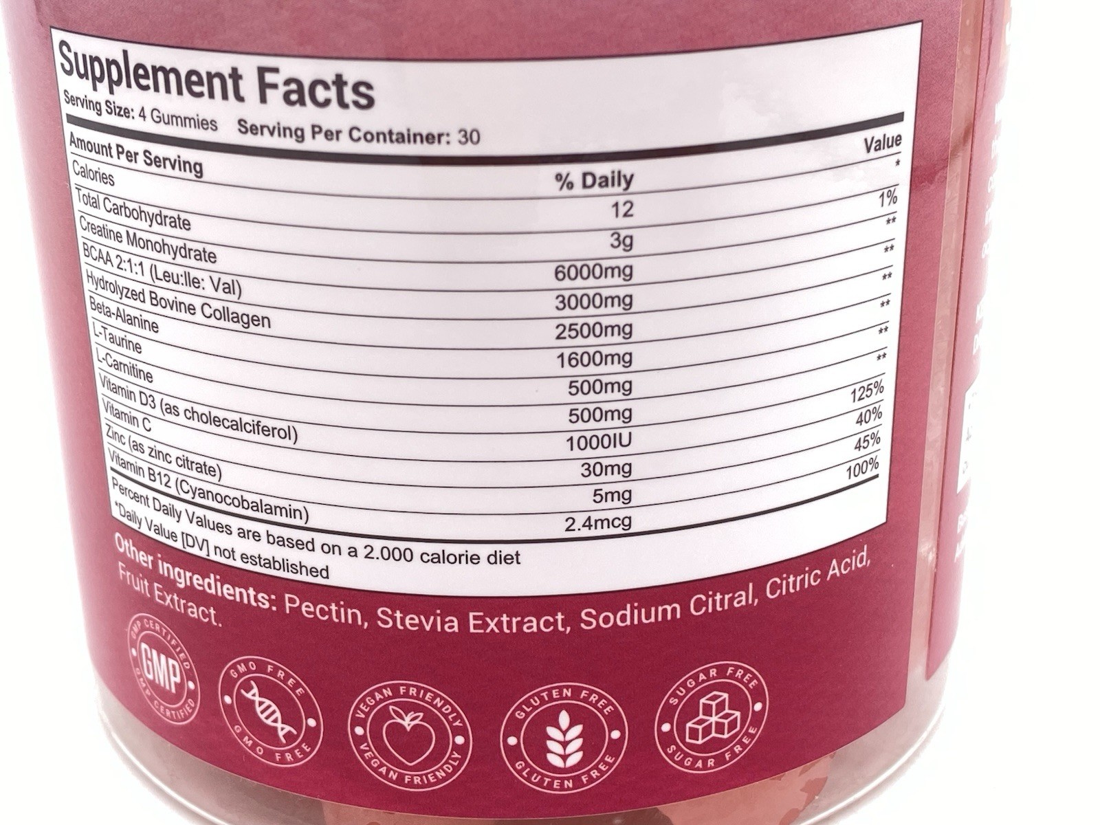 Cnthdi Creatine Monohydrate Gummies Peach Gluten-Free Soy-Free 6000mg 120 Ct