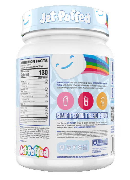 RYSE Loaded Protein Powder, Jet Puffed Marshmallow, 20 Servings, 25g Protein, Po