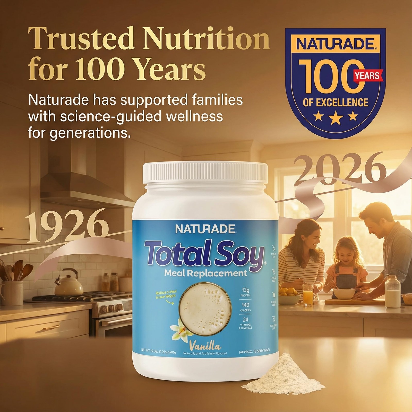 Naturade Total Soy Weight Loss Shake Vanilla 1.2 Lb 540 G 079911023163