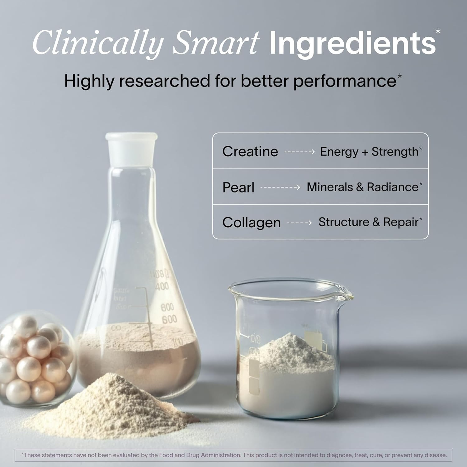 5g Creatine Monohydrate Beauty Supplement for Women + 5g Collagen & Pearl Powder