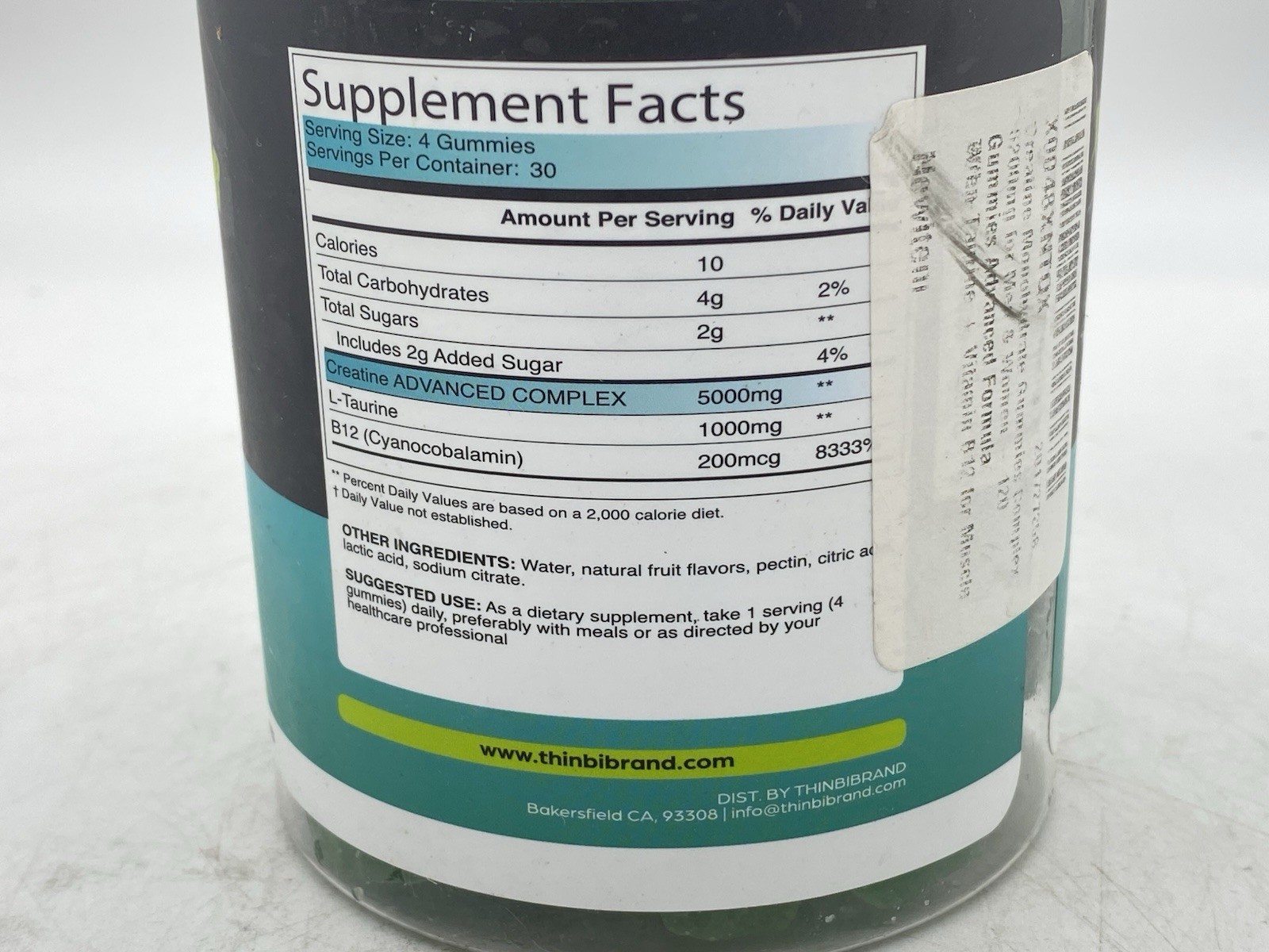 Thinbi Fuel Creatine+ Complex Blueberry Gummies 120 Count