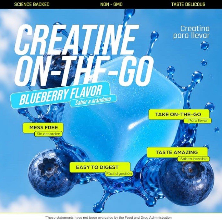 Thinbi Creatine Gummies 120 Count 5g Creatine Sugar Free Blueberry Exp 2028
