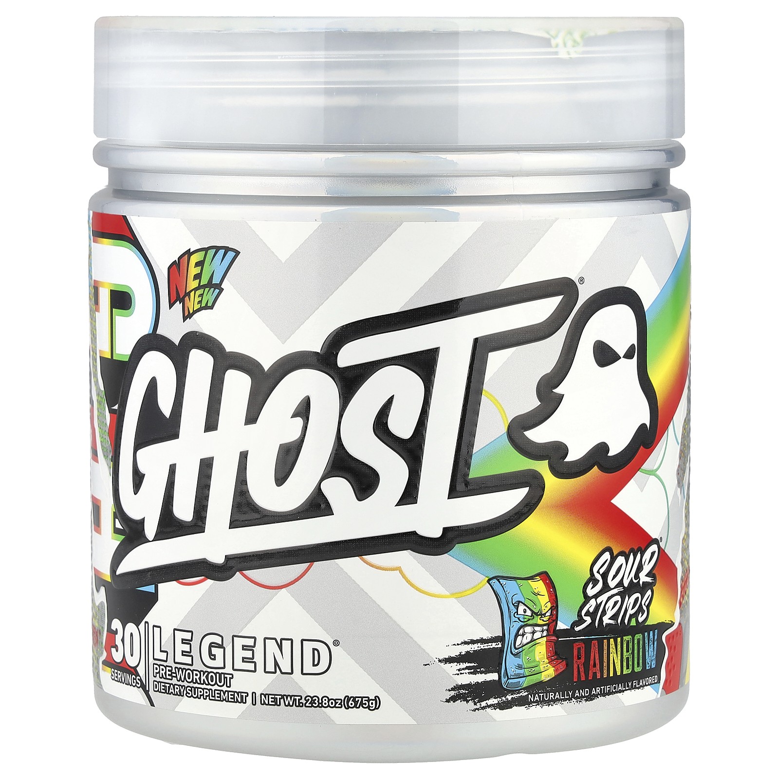 Legend® Pre-Workout, Sour Strips® Rainbow, 23.8 oz (675 g)