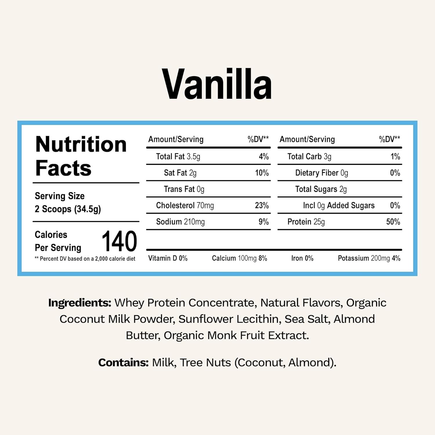 Rise Grass-Fed Whey Protein Vanilla – 25g Protein, No Artificial Ingredients, 2.