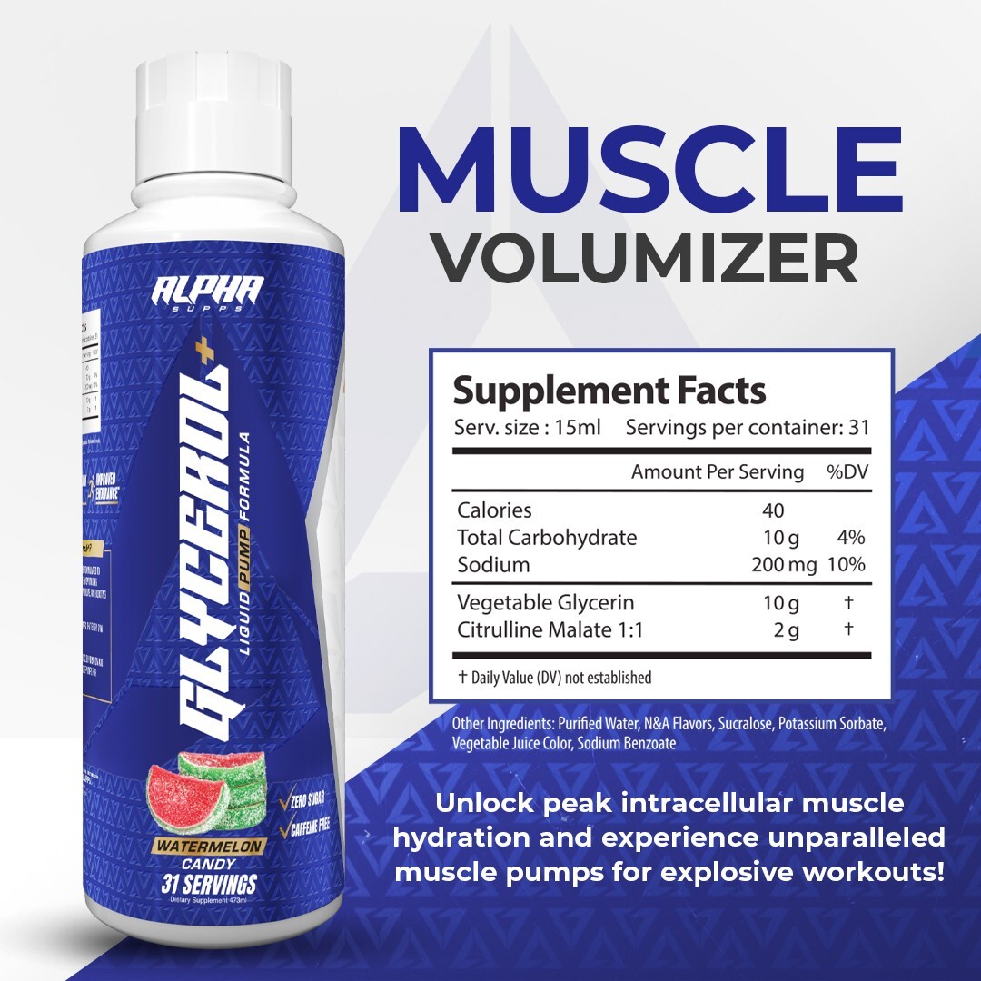 Alpha Supps Glycerol Liquid Muscle Pump Formula Increase Hydration Volume 31 Svg