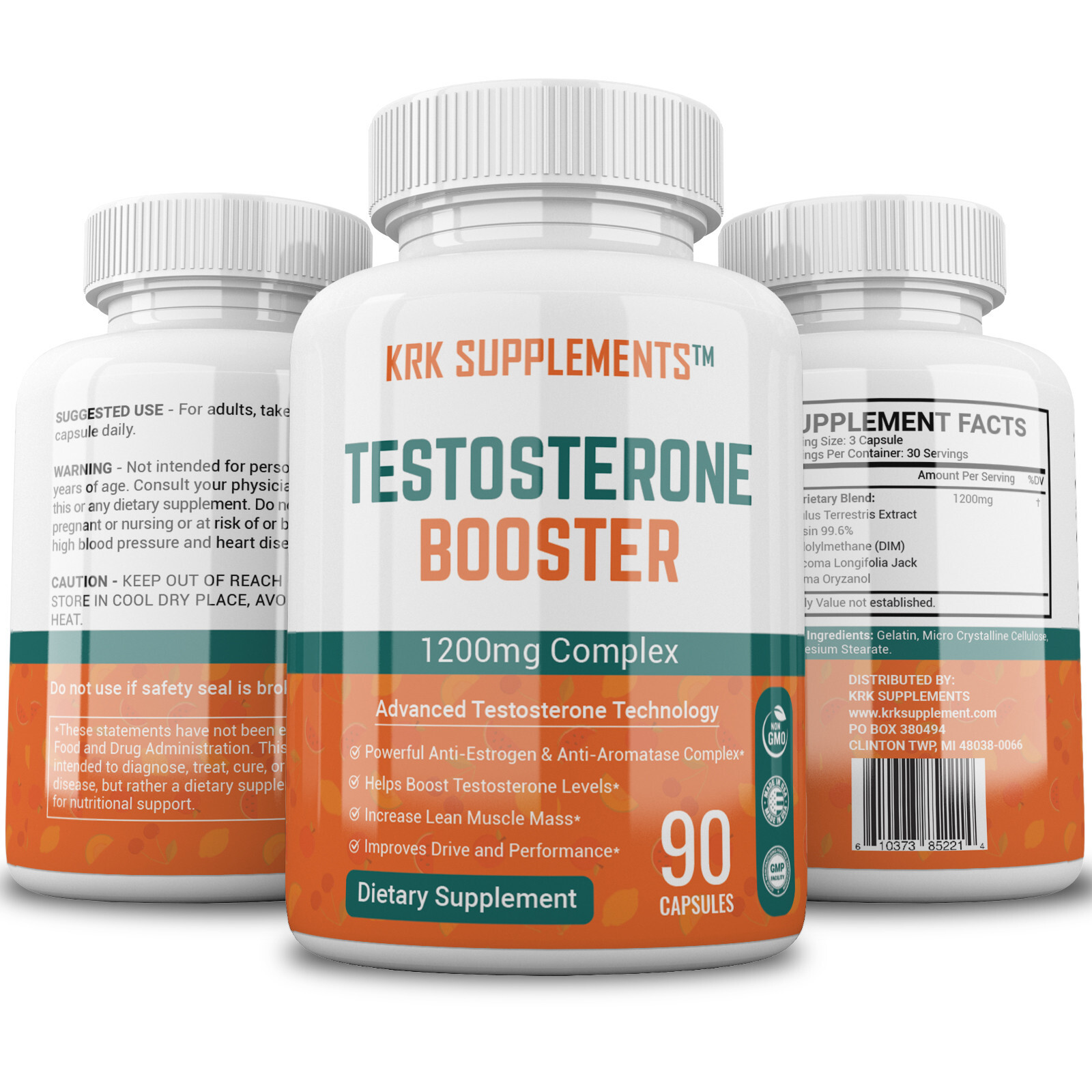 1 Testosterone Booster Tribulus Terrestris Chrysin Low Test Boost Natural