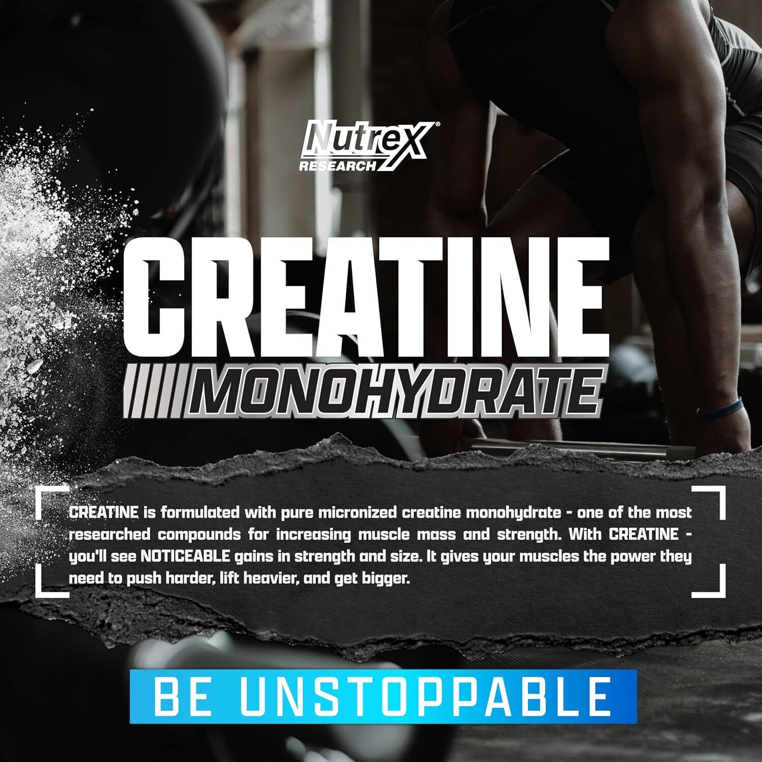 Nutrex CREATINE Monohydrate Powder Micronized Unflavored 60 Servings 300 Grams