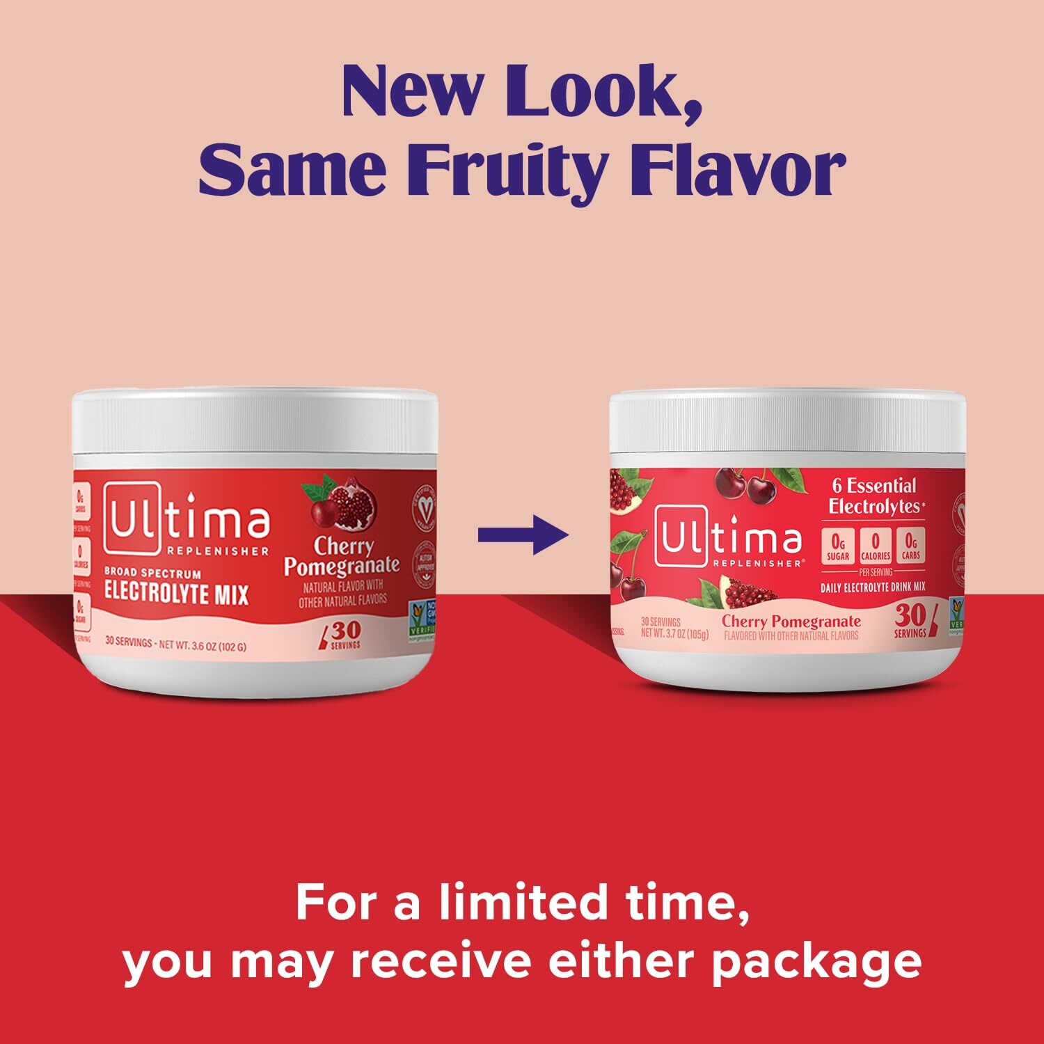Ultima Hydration Electrolyte Powder Cherry Pomegranate 3.7 Ounce Zero Sugar