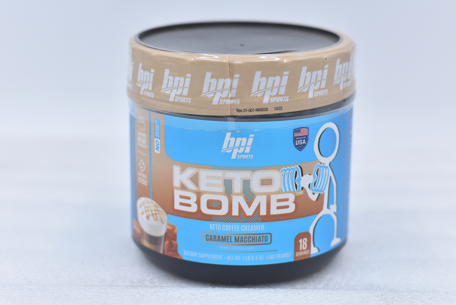 BPI Sports Keto Bomb, Caramel Macchiato Keto Coffee Creamer 18 Serv EXP 06/2027