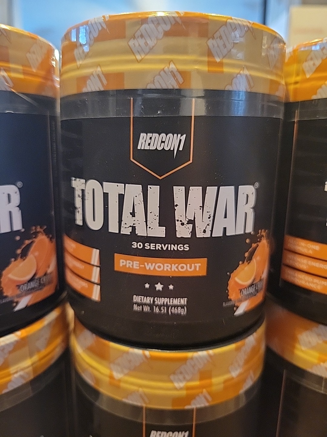 Lot of 8 Cannisters REDCON1 Total War pre-workout Orange Crush Bb-06/2027
