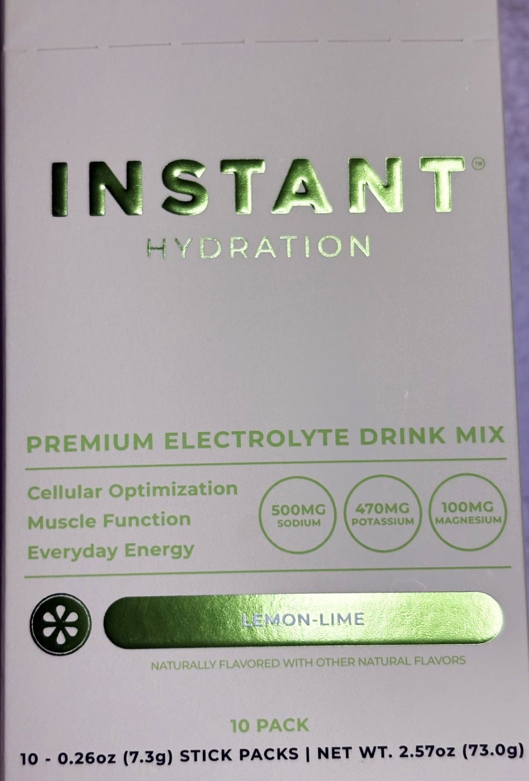 Instant Hydration Electrolyte Powder Packets Lemon Lime – 10 Packets-NEW