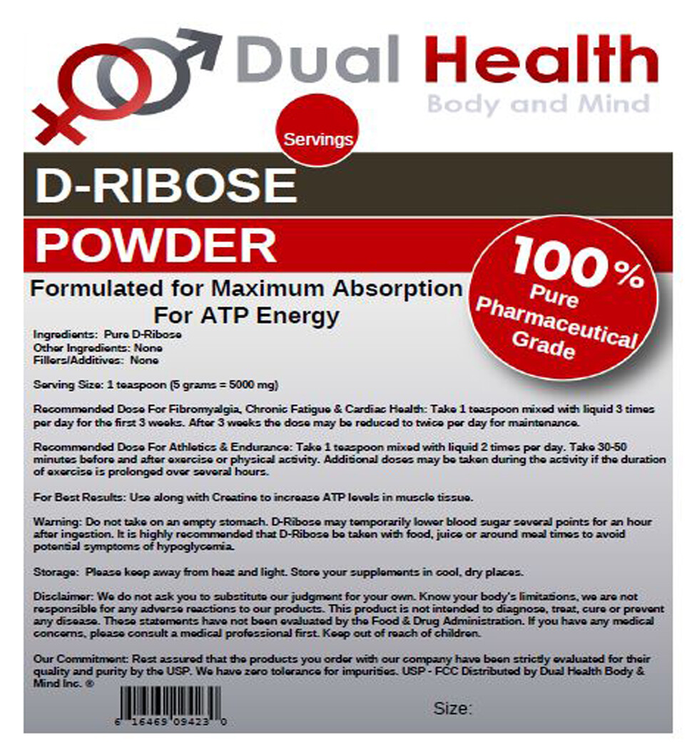 D-Ribose Powder (8 oz) ATP Energy Endurance Muscle Sport Pure Pharmaceutical