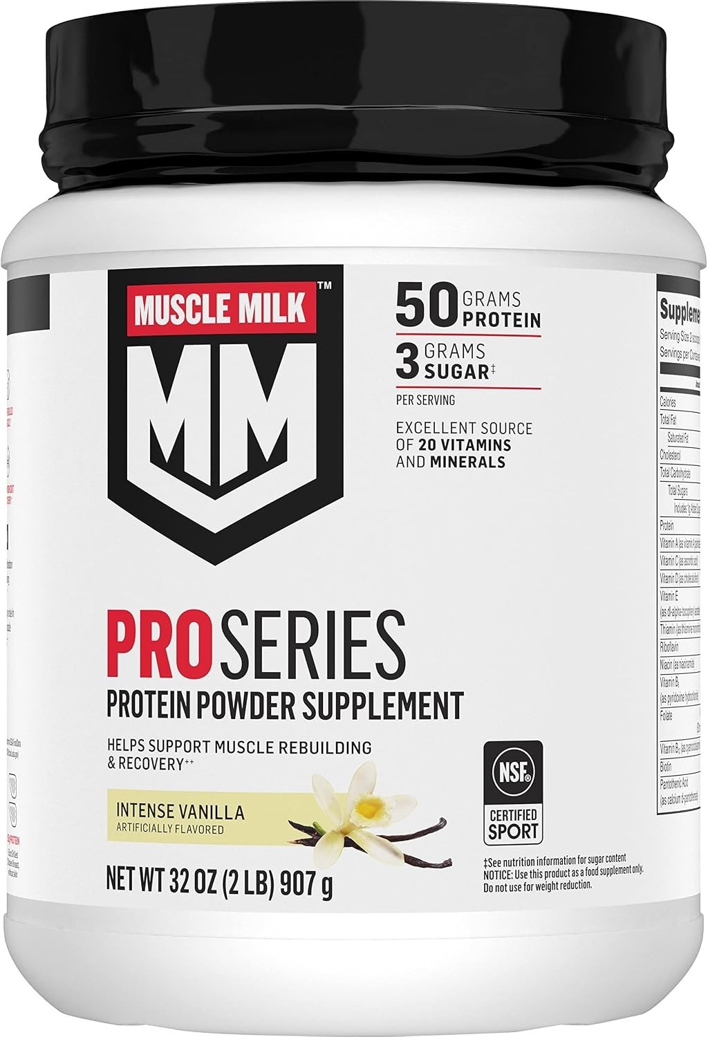 Muscle Milk Pro Series Protein Powder Supplement, Intense Vanilla,2 Pound,11 SRV