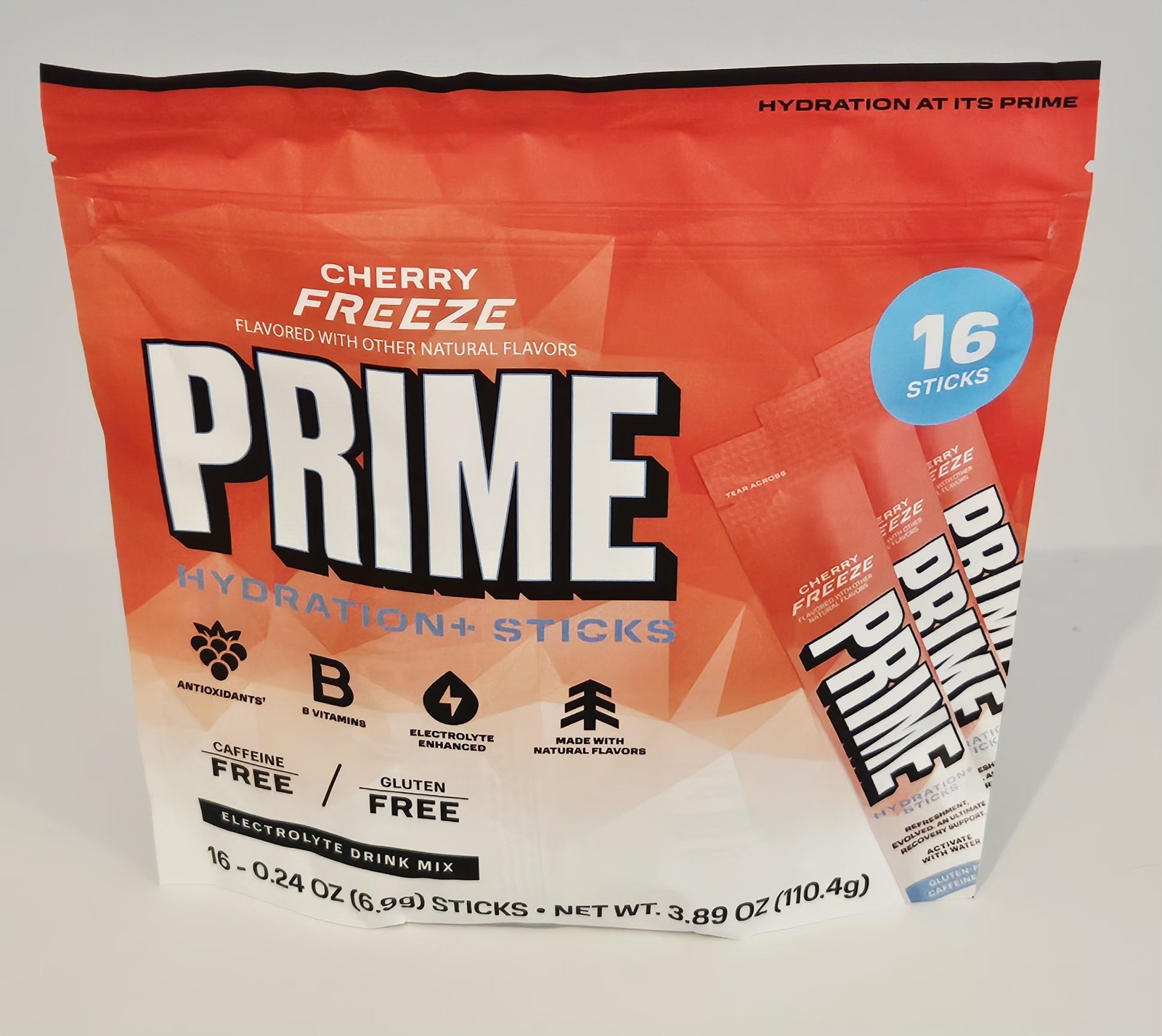 PRIME HYDRATION+ Electrolyte Powder Sticks Cherry Freeze 16 Count