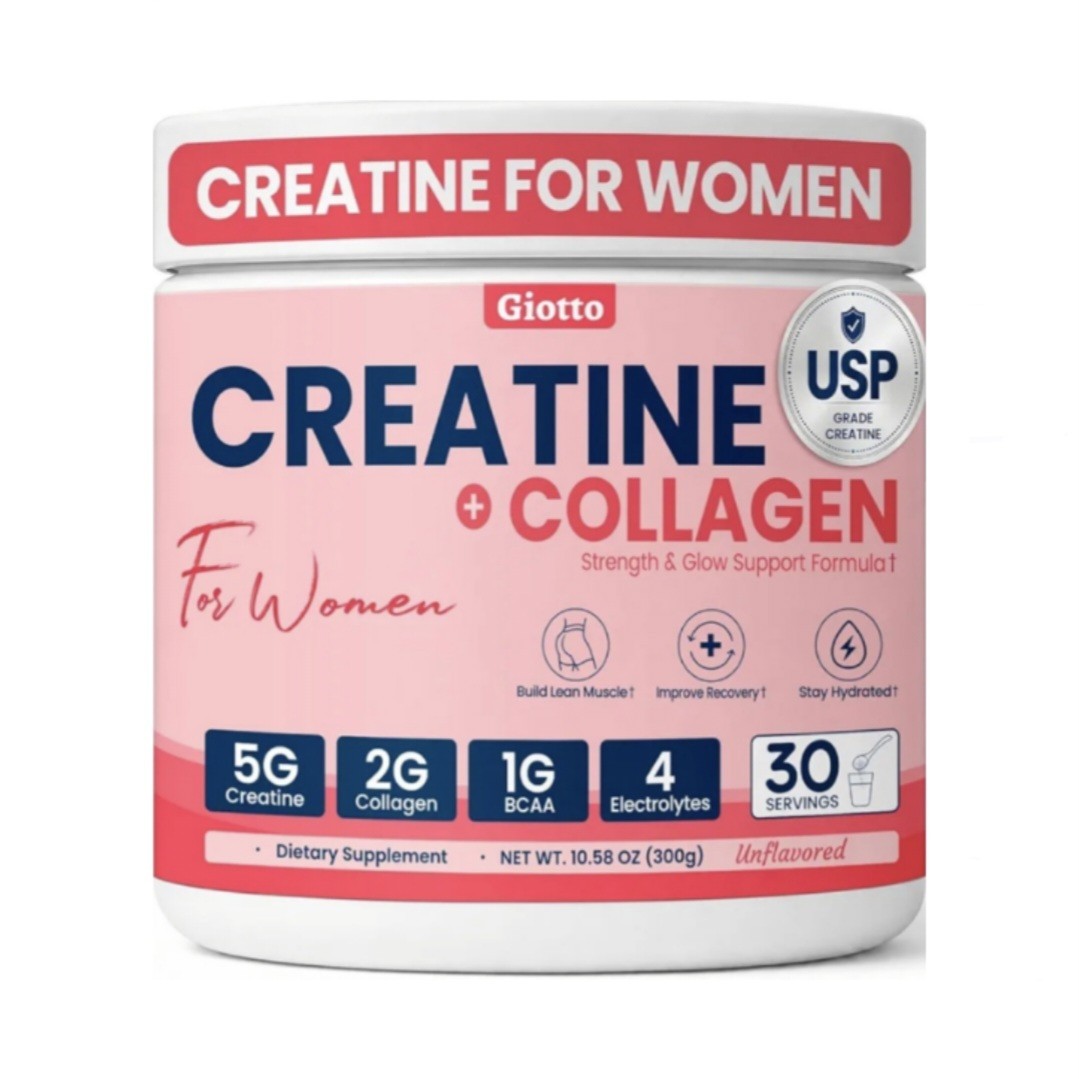 Giotto Creatine for Women Micronized Monohydrate Powder Collagen BCAAs 30 Serve