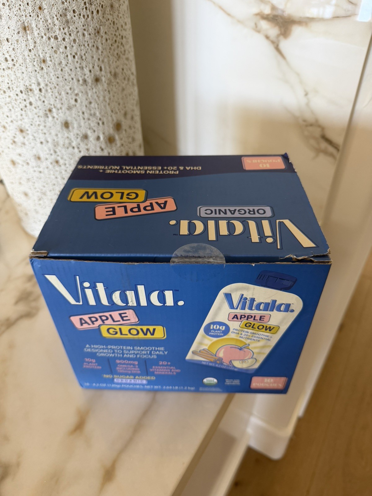 Vitala Organic Protein Smoothie | 10g Protein, 135mg DHA, USDA Organic | Apple